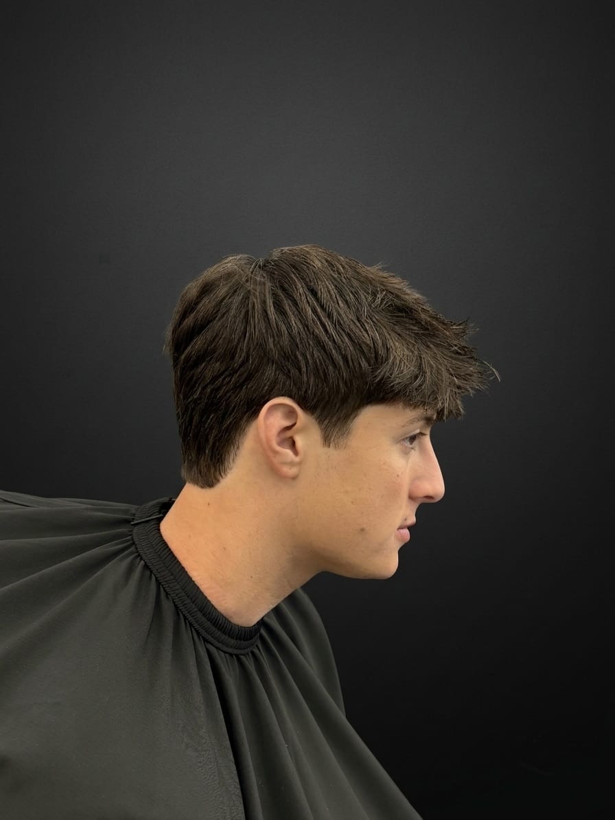 Textured crop, fringe , scissor cut, Juan Zapata, barber in Davie, FL